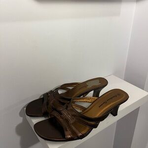 Clarks Bronze Heeled Sandals